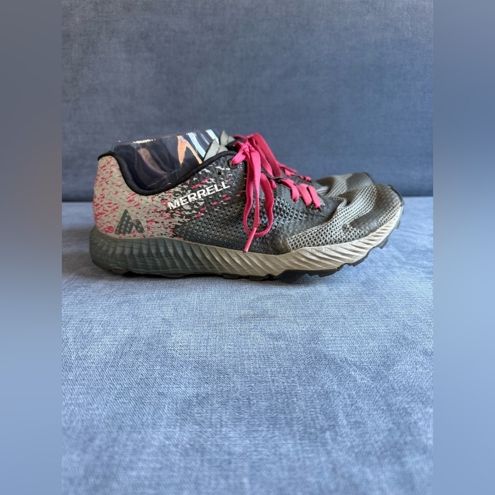 Merrell All Out Crush 2 Trail Running Hiking Shoes Womens SZ 10 Pink Grey Casual
